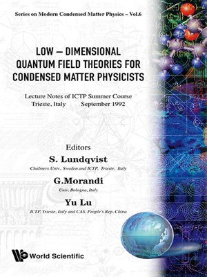 cover image of Low-dimensional Quantum Field Theories For Condensed Matter Physicists--Lecture Notes of Ictp Summer Course